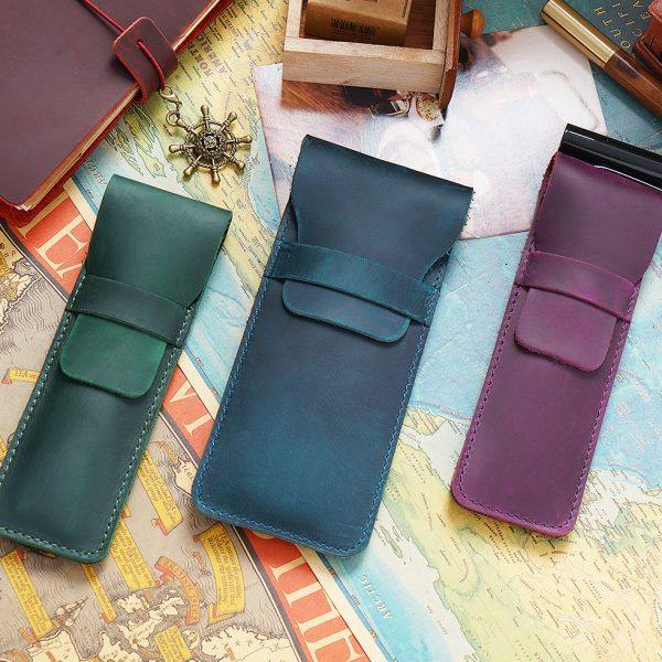 新款雾蜡绿大号牛套创意礼品笔袋 疯马皮钢笔皮套男女通用文具袋,文具电教/文化用品/商务用品,笔袋,淘宝优惠券,粉丝福利购,淘宝优惠卷