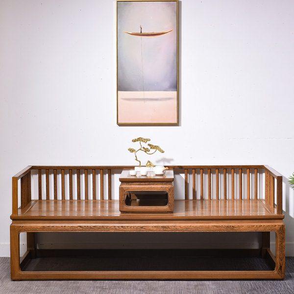 红木家具鸡翅木罗汉床实木仿古床新中式简约古典沙发床榻单人炕几