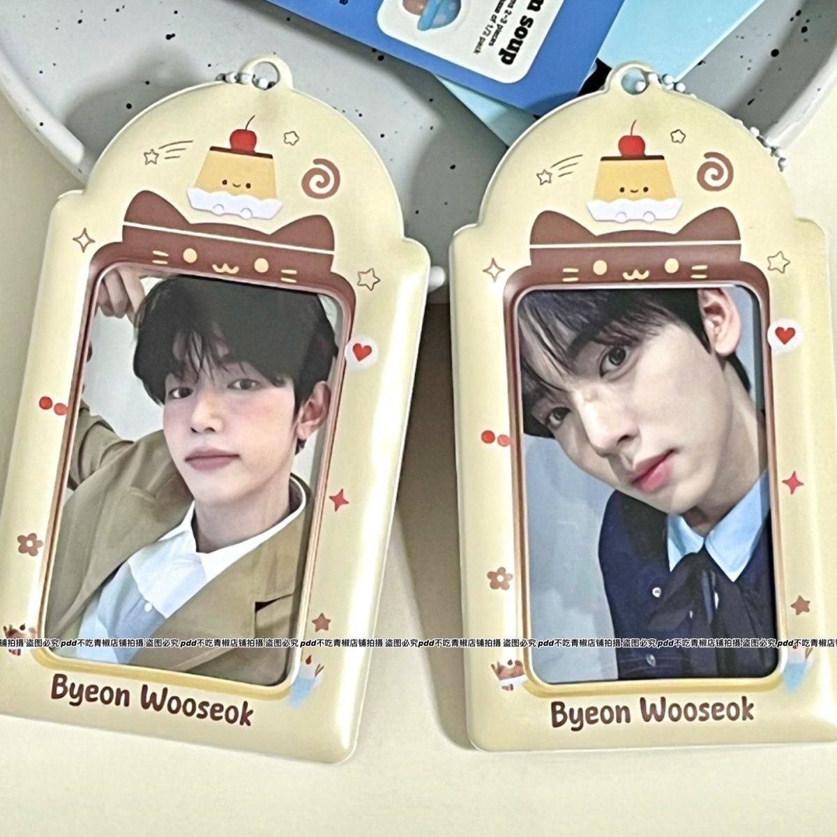 ins风布丁小猫卡套pvc身份证工作