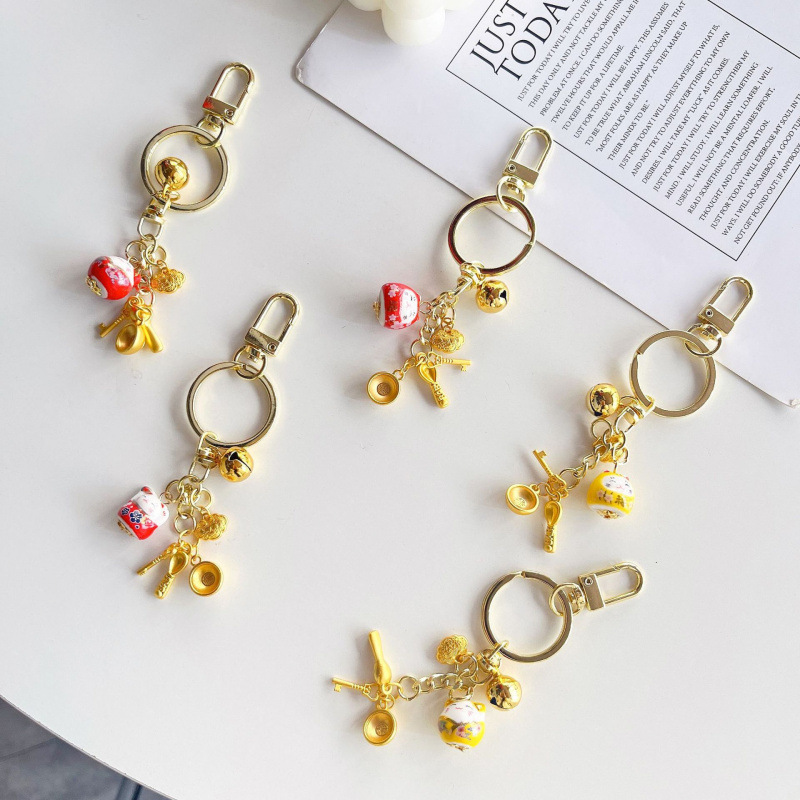 J2007古风长命锁金饭碗陶瓷招财