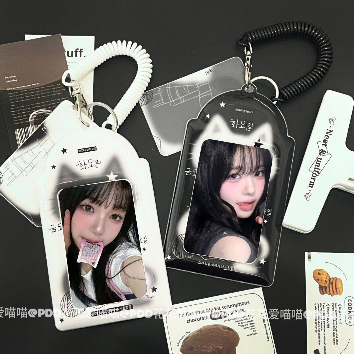 黑白小猫三寸卡套PVC可爱保护套