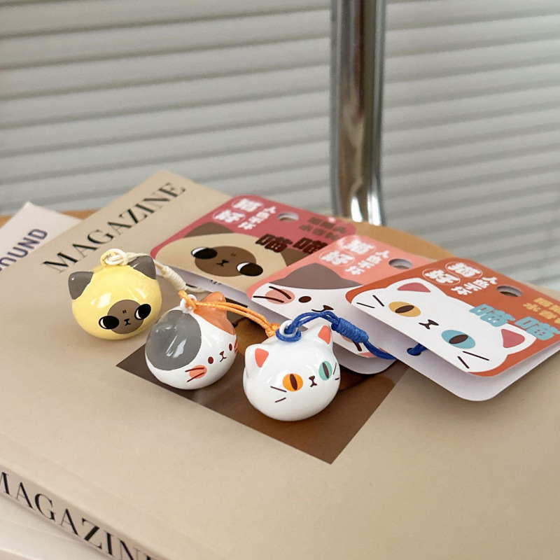 水音铃铛福猫喵喵陶瓷猫头小巧可