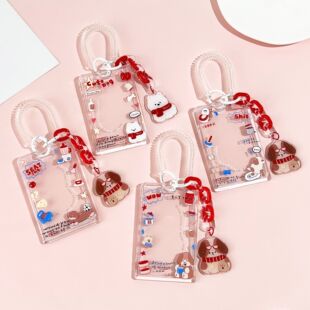 透明滑盖学生卡套公交卡包门禁卡证件套保护套防丢挂脖IC卡包男女