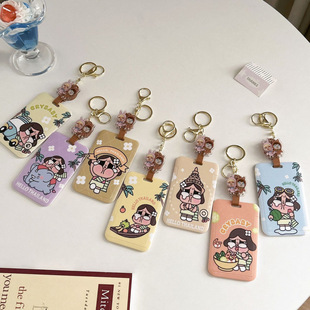 哭娃 crybaby伸缩卡套卡通儿童公交饭卡接送胸卡幼儿园校牌易拉扣带挂绳校牌工厂牌钥匙扣卡套一体