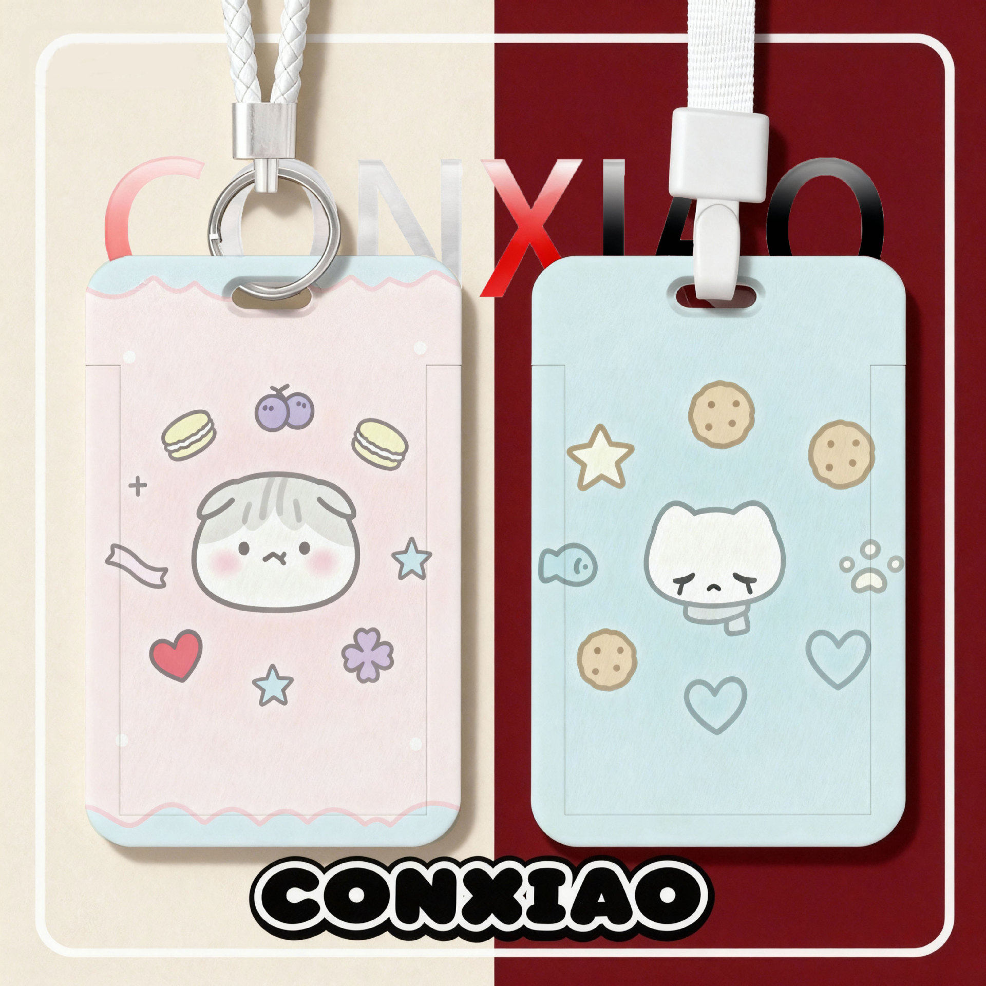 蛋糕粉色小猫校园卡卡套饭卡公交卡地铁卡门禁身份证件保护套,收纳整理,卡套,淘宝优惠券,粉丝福利购,淘宝优惠卷