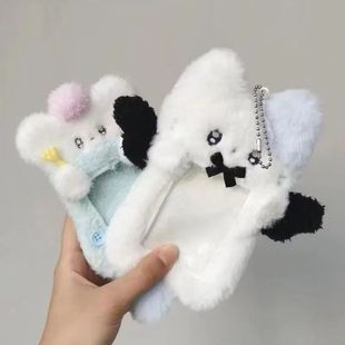 可爱毛绒卡套小猫咪卡套大集合校园保护套松鼠卡套展示小熊卡挂件带挂绳校牌工厂牌钥匙扣卡套一体