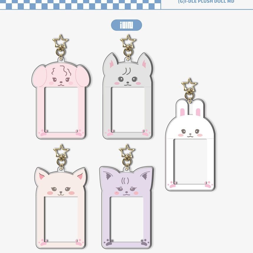 gidle卡通插卡相框钥匙扣爱豆小