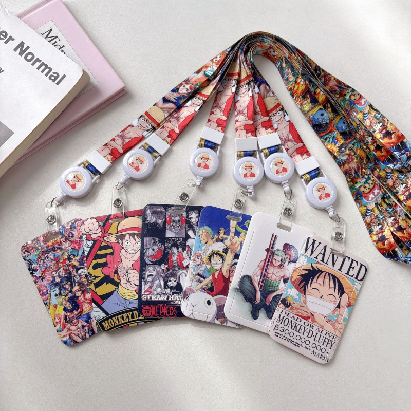 伸缩海贼王手机挂绳硬卡套配件学