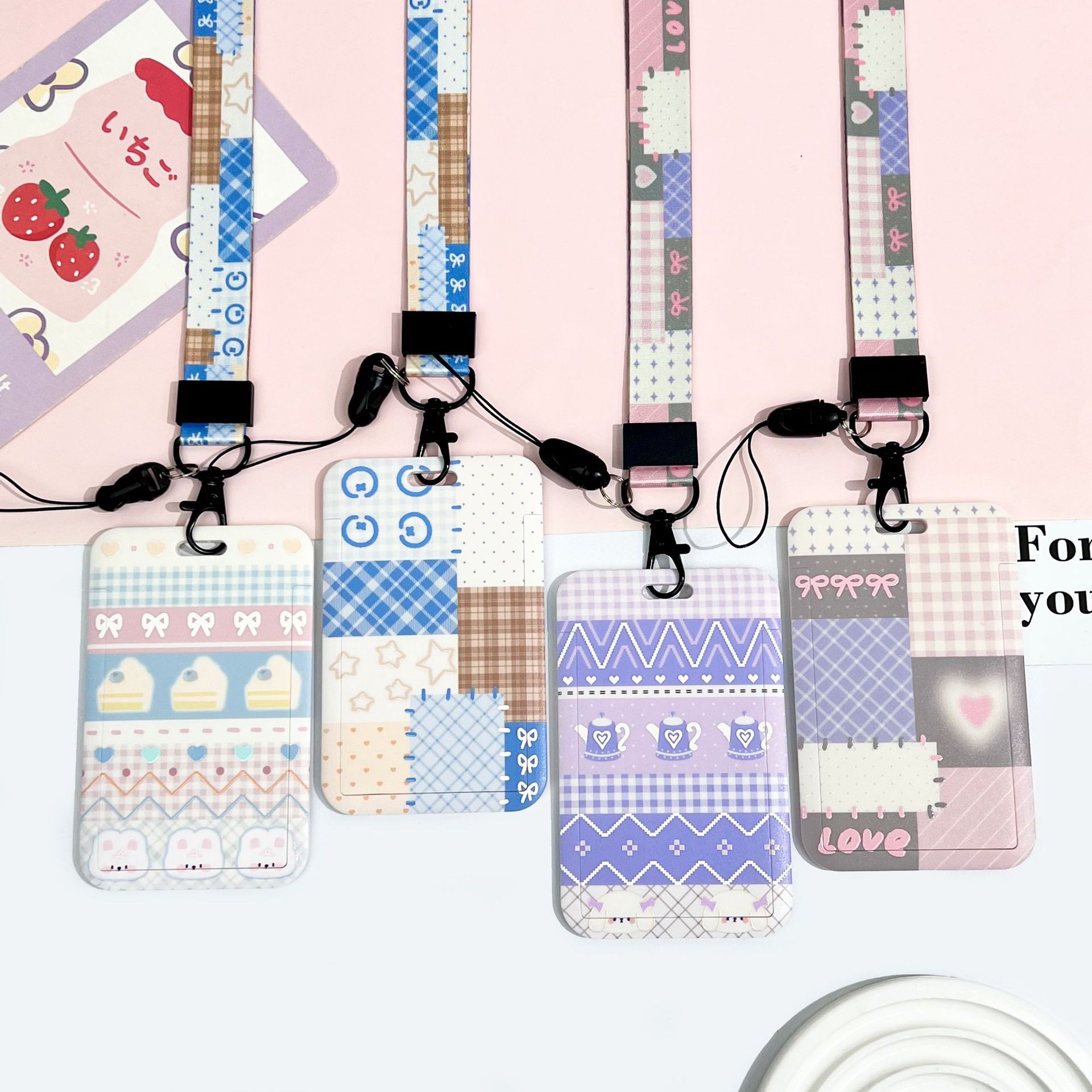 ins风滑盖卡套学生胸牌校牌证件