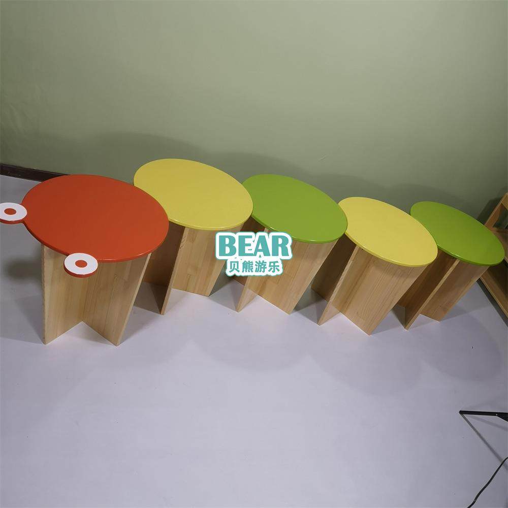 幼儿园儿童创意毛毛虫造型游戏桌实木烤漆桌彩色学习桌直销