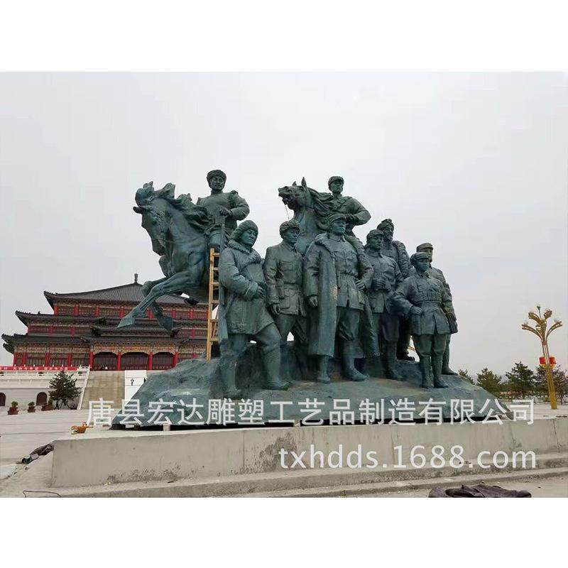 铸铜红军雕塑红色主题铜雕像户外景观雕塑历史人物铜雕塑广场摆件