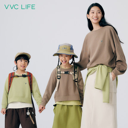 VVClife亲肌针织亲子卫衣男2025年冬季新款户外宽松休闲百搭上衣