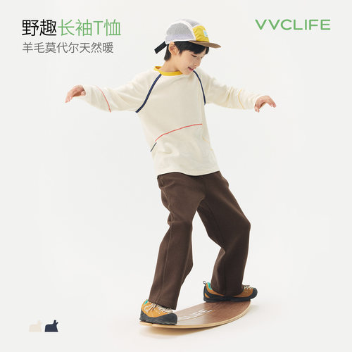 VVCLIFE野趣长袖T恤2026秋男女童