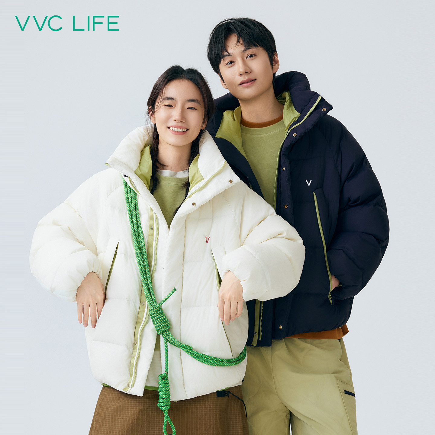 VVC life云息90白鹅绒羽绒服亲子2026年新款户外保暖加厚短款外套