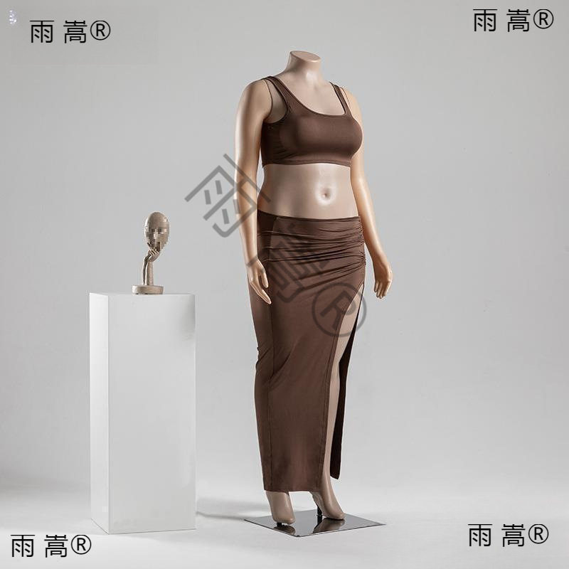 服装店加大码肤色模特道具女全身女装人台肥婆假人体胖模特
