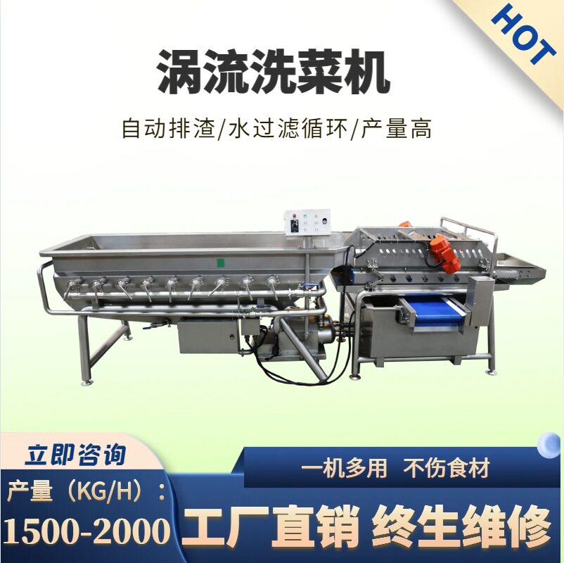 多功能涡流清洗机净菜半成品加工设备去杂去农残果蔬输送加工产线