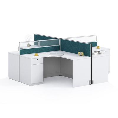 现代时尚四人位屏风卡位十字型四人屏风卡座员工办公桌职员办公台