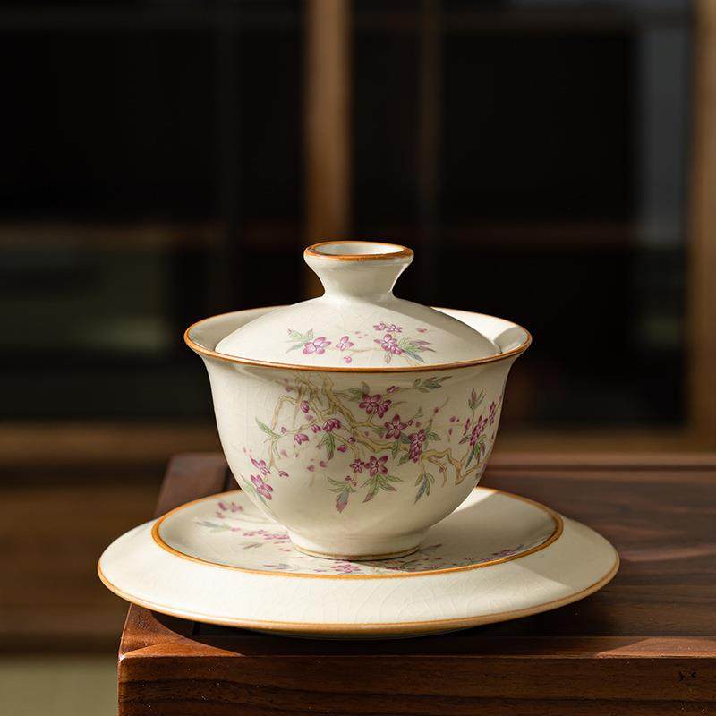 汝窑盖碗茶杯开片可养单个盖碗茶带盖三才茶碗功夫高档茶具泡茶碗,纺织面料/辅料/配套,纺织机械配件,淘宝优惠券,粉丝福利购,淘宝优惠卷