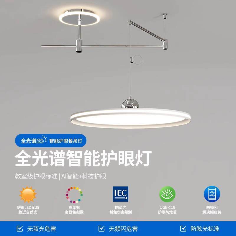 北欧餐厅吊灯LED现代简约创意可移位卧室灯设计师温馨吸顶LED灯具