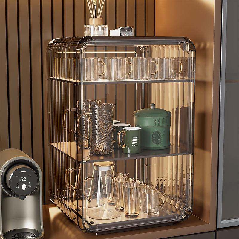 家用杯子收纳置物架防尘桌面厨房红酒杯办公室茶几玻璃杯子置物盒