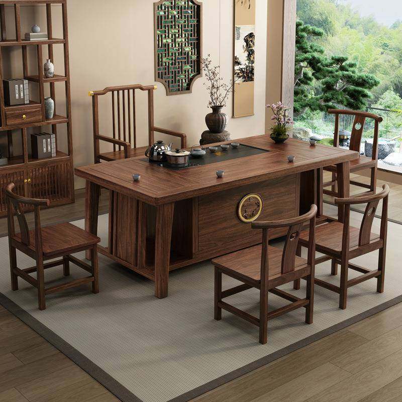 新中式实木茶桌椅组合宋氏美学一桌五椅办公室茶具套装家用泡茶台,节庆用品/礼品,新娘配件,淘宝优惠券,粉丝福利购,淘宝优惠卷