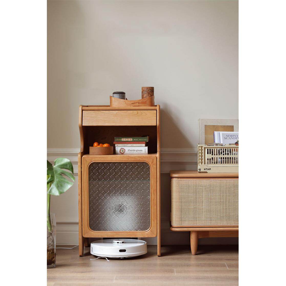 北欧实木边柜家用客厅原木扫地机器人收纳柜小户型简约玻璃储物柜,节庆用品/礼品,新娘配件,淘宝优惠券,粉丝福利购,淘宝优惠卷