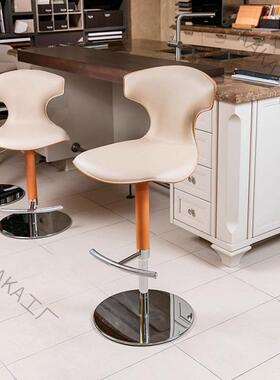 LCP2意式轻奢吧台椅现代简约家用马鞍皮吧椅旋转升降高脚凳前
