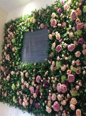 直销耐用仿真植物墙绿色植物背景装饰墙塑料草坪商场装饰绿植