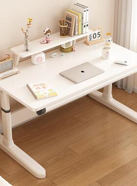 儿童学习桌白色可升降写字桌家用办公电脑书桌升级底脚可供外贸