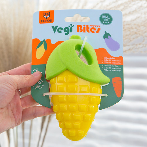 FOFOS两只福狸狗狗玩具耐咬磨牙蔬菜发声玩具玉米茄子胡萝卜玩具
