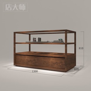 服装店中岛展示柜中式玻璃柜台饰品样品鞋子包包陈列柜置物架