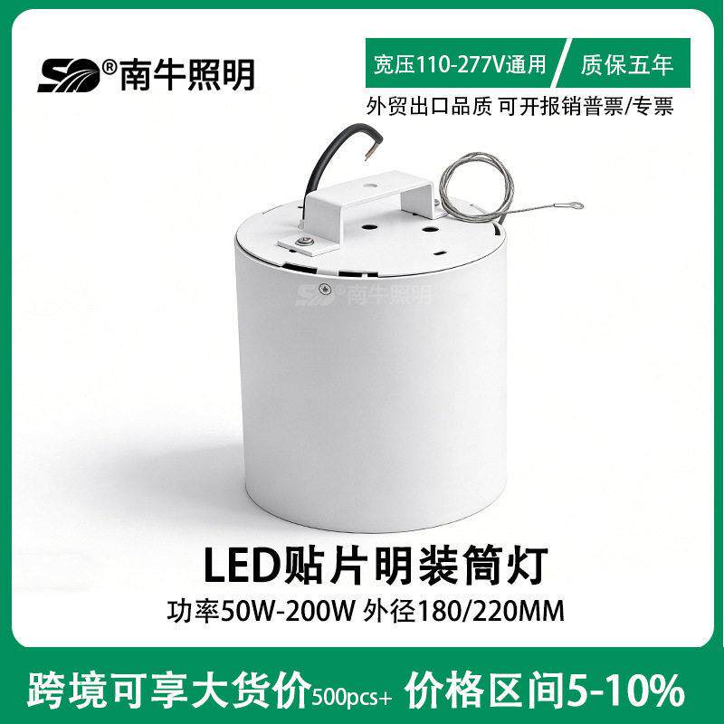 200W大功率led雨棚灯空0米大堂吊装LED明装射灯120W100W80W