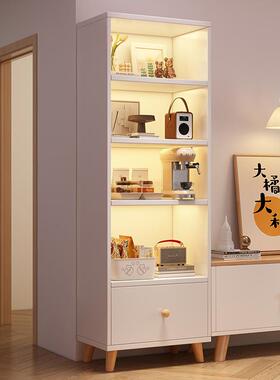 书架落地置物架家用客厅靠墙收纳储物架多层带柜门展示架简易书柜