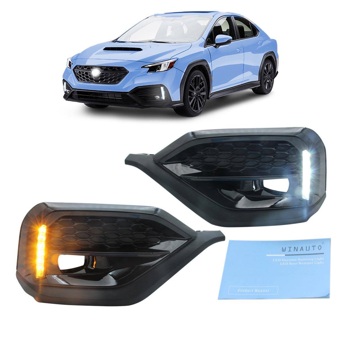 适用于斯巴鲁WRX22-23日间行车雾灯灯流光转向双色热卖