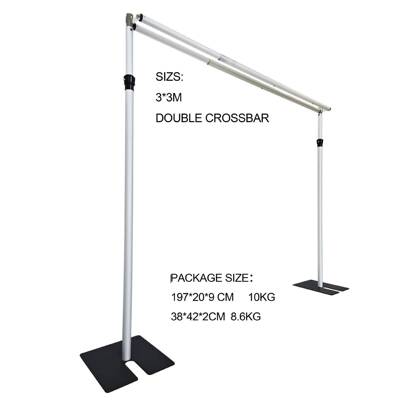 外贸可调节6-10ft铝合金婚庆花墙架子帷幕双层伸缩背景架