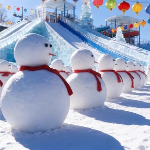 雪人模型新款堆雪人模具大号冰雕雪雕神器雪人模具1米2米特大