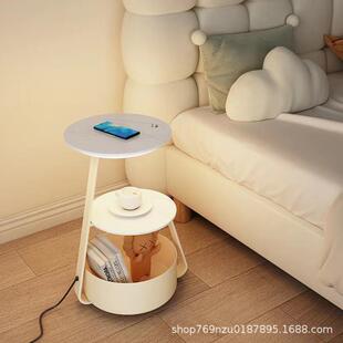 奶油风户卧室床头柜台灯一现代简约客厅边沙发几小型原木落体SH-2