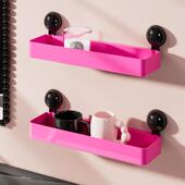 诺室吸盘收置物免洗打孔卫生间浴室转角淋浴房厕所CXR架漱台墙上