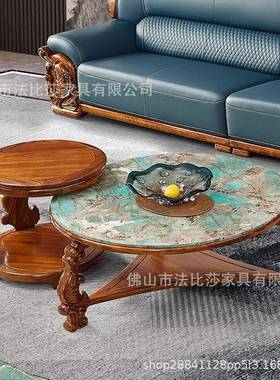 乌金木茶几木新大中客厅38409中小户型简约现代实理石茶几电式视