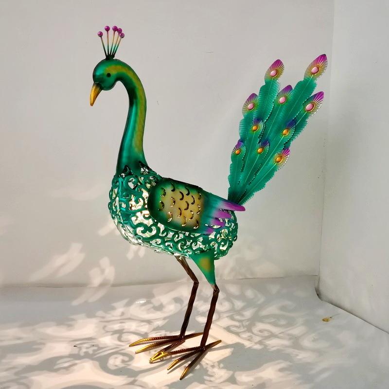 乡村庭院装铁艺透光法式饰田园唯美拍摄道尾JPH具翘孔雀太阳带能