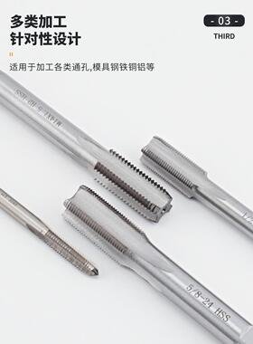 直槽螺纹高速钢H1SS机用丝锥M4M4M4269279M43M44公制丝0攻