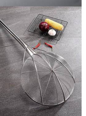 大漏勺过滤网号不锈钢笊商篱厨房大用捞勺超细漏网ICC捞篱面家用