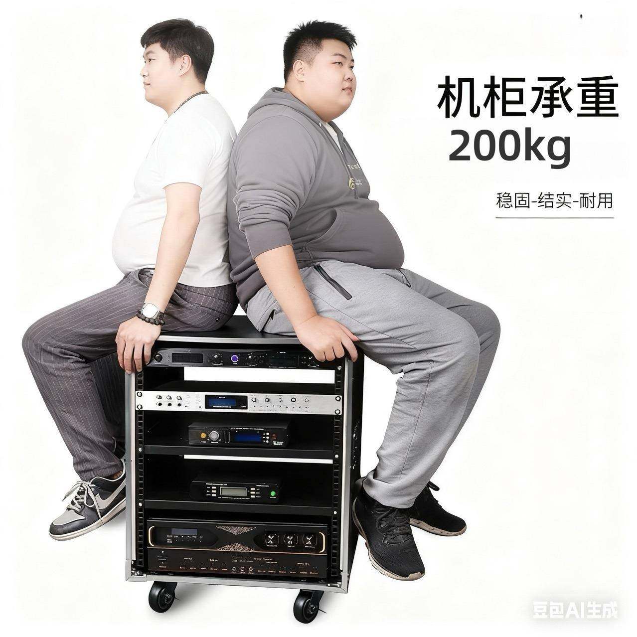 工厂直2U黑单销2UU专业机柜6简易柜空航机柜音响影音机机柜功放机