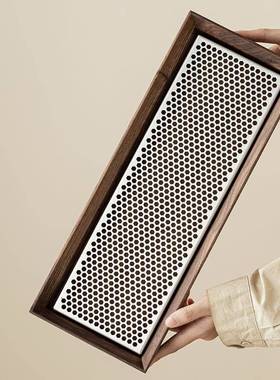 胡木铝合金茶22997家储水式茶用台中式沥水干泡盘茶具托盘蓄水桃