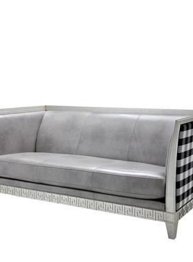 福溢家居意大45335人利米兰三位皮布发组合欧式沙沙厅发客家具