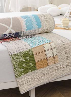 90*20YGH接0纯棉小工拼尺寸沙发垫床盖秋手季榻榻米宿舍寝室床单