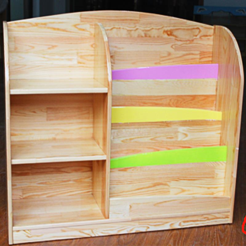 新款实幼儿园木柜儿童架书架收纳学直ZH312前班樟子松橡木储物柜