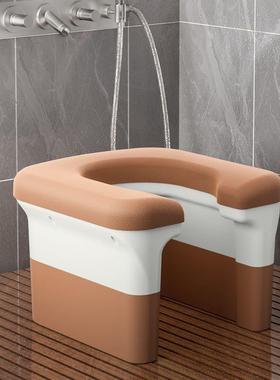 老4491卫间蹲厕坐便凳人孕妇儿童洗澡凳子蹲坑加携高便生防滑家用