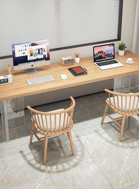 亚克力悬浮书桌电双人儿实木学生家用童写墙71952字桌靠窄桌子脑