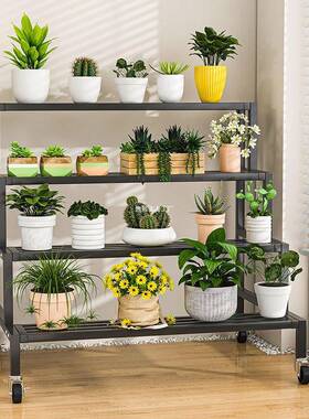 多层阶肉梯式花架梯形置架阳防50064台落地式防水锈庭院多物室内